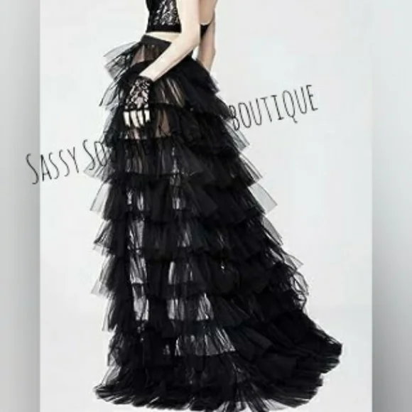 🆕⭐Dark green layered tulle maxi skirt
